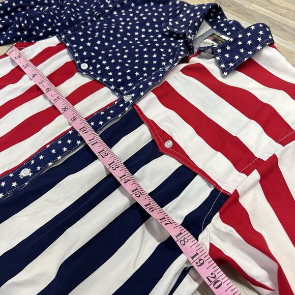 VTG Ruddock Western American Flag Button Up Shirt MADE IN USA Mens Size M - M196 - Picture 5 of 8